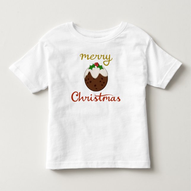 T-shirt Pour Les Tous Petits Joyeux Noël+Pudding Design (Devant)
