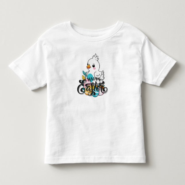 T-shirt Pour Les Tous Petits Joyeux poussin de Pâques (Devant)