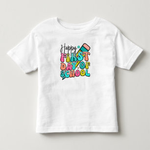 T-shirt Pour Les Tous Petits Joyeux Premier jour à l'école (retour à l'école) T