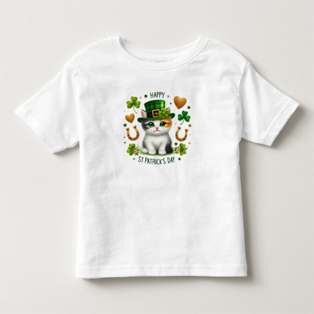 T-shirt Pour Les Tous Petits Joyeux St. Patrick's Day Kitten (Devant)