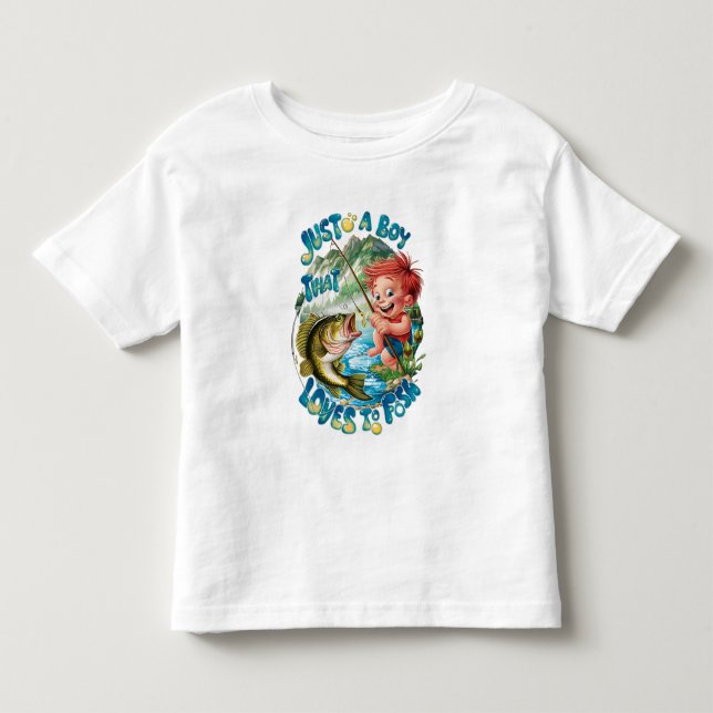 T-shirt Pour Les Tous Petits Joyful Boy Reeling in a Catch (Devant)
