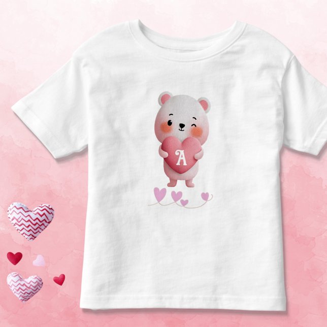 T-shirt Pour Les Tous Petits Kawaii Mouse with Monogram Hearts (Créateur téléchargé)