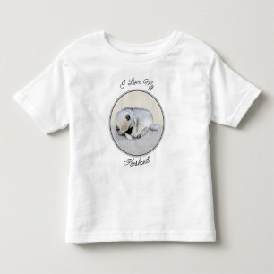 T-shirt Pour Les Tous Petits Keeshond Sleeping Puppy Peinture Chien Art origina