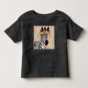 T-shirt Pour Les Tous Petits Klimt Zebra   Couronne De Fleurs