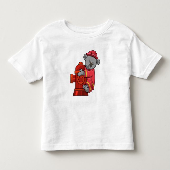 T-shirt Pour Les Tous Petits Koala as Firefighter with Fire hydrant (Devant)