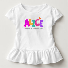 T-shirt Pour Les Tous Petits La bulle nommée de filles de signification d'Alice