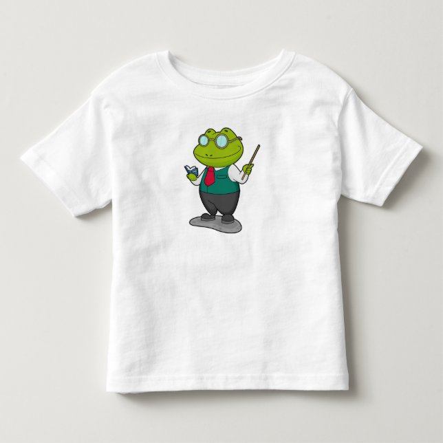 T-shirt Pour Les Tous Petits La grenouille comme enseignant avec livre (Devant)