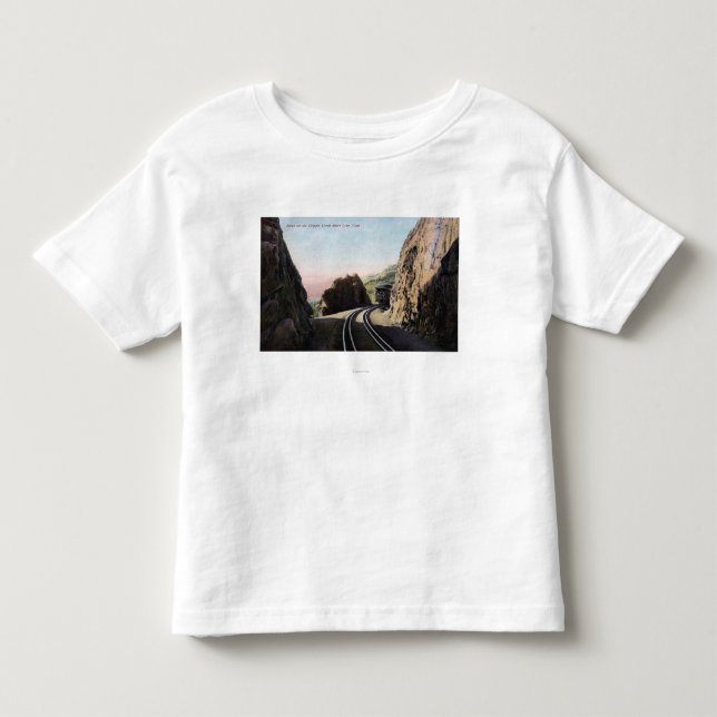 T-shirt Pour Les Tous Petits La ligne courte wagon de chemin de fer (Devant)