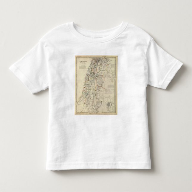 T-shirt Pour Les Tous Petits La Palestine, secteurs adjacents (Devant)
