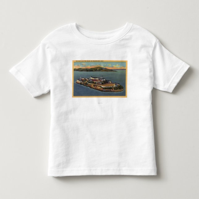 T-shirt Pour Les Tous Petits "La roche," vue d'île d'Alcatraz (Devant)