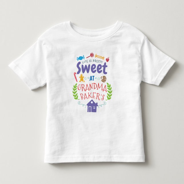 T-shirt Pour Les Tous Petits La vie est douce à la maison de grand-mère (Devant)