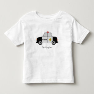 T-shirt Pour Les Tous Petits La voiture de police ajoutent juste le nom