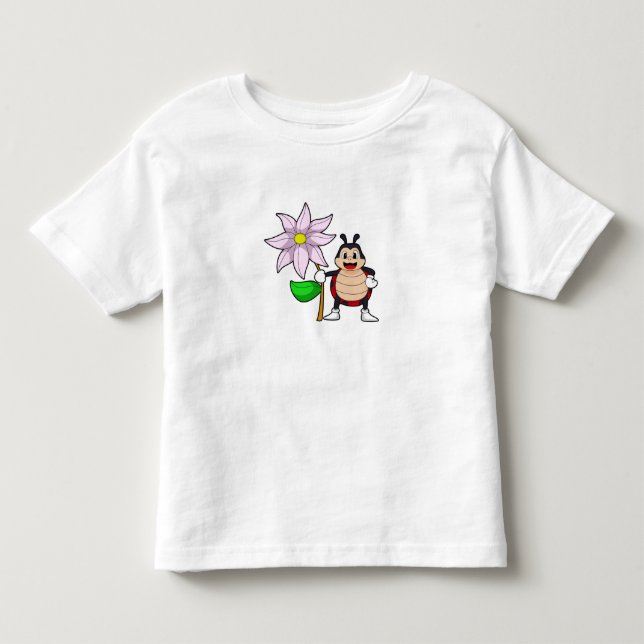 T-shirt Pour Les Tous Petits Ladybug avec Flower.PNG (Devant)