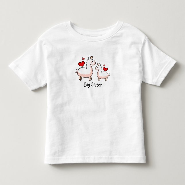 T-shirt Pour Les Tous Petits Lama de grande soeur (Devant)