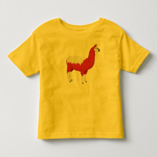T-shirt Pour Les Tous Petits Lama rouge drôle (Devant)