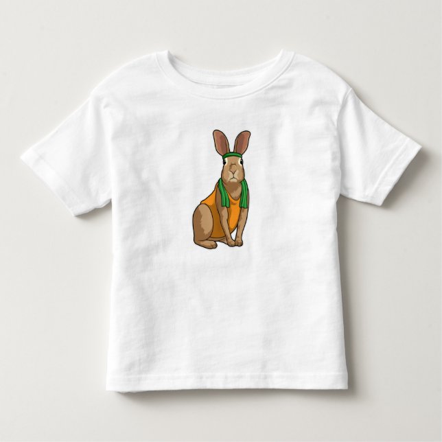 T-shirt Pour Les Tous Petits Lapin comme coureur avec serviette (Devant)