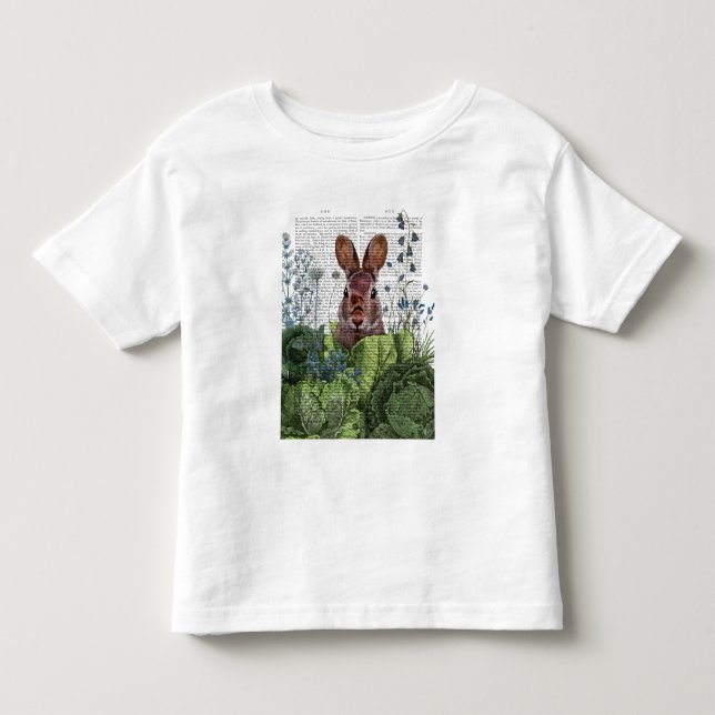 T-shirt Pour Les Tous Petits Lapin dans une patte de chou (Devant)