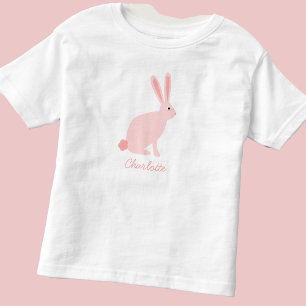 T-shirt Pour Les Tous Petits Lapin de Pâques Rose Personnalisé