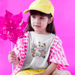 T-shirt Pour Les Tous Petits Lapin de Pâques Sur Un Scooter