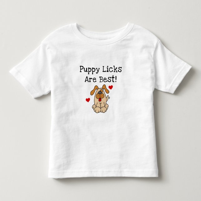 T-shirt Pour Les Tous Petits Le chiot Licks sont le meilleur (Devant)