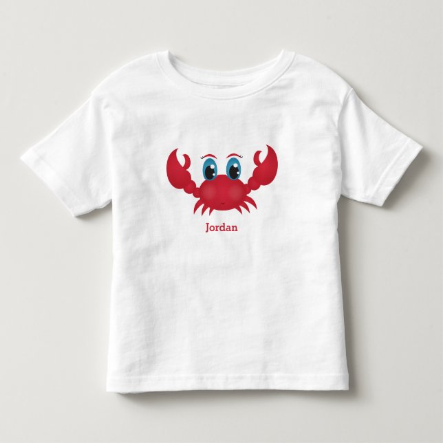 T-shirt Pour Les Tous Petits Le crabe heureux mignon de l'enfant (Devant)