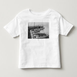 T-shirt Pour Les Tous Petits Le lac Tahoe, CA - bateaux en bois le long de