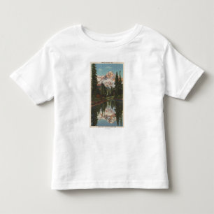 T-shirt Pour Les Tous Petits Le mont Rainier, WA - lac mirror avec Mt.