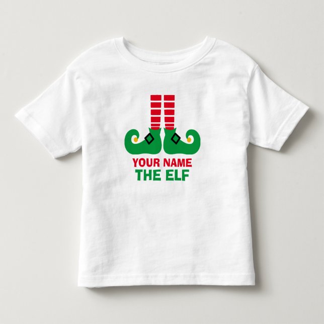 T-shirt Pour Les Tous Petits Le nom d'Elf de Noël personnalisent (Devant)