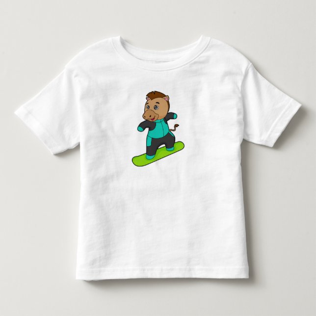 T-shirt Pour Les Tous Petits Le snowboarder de Horse (Devant)