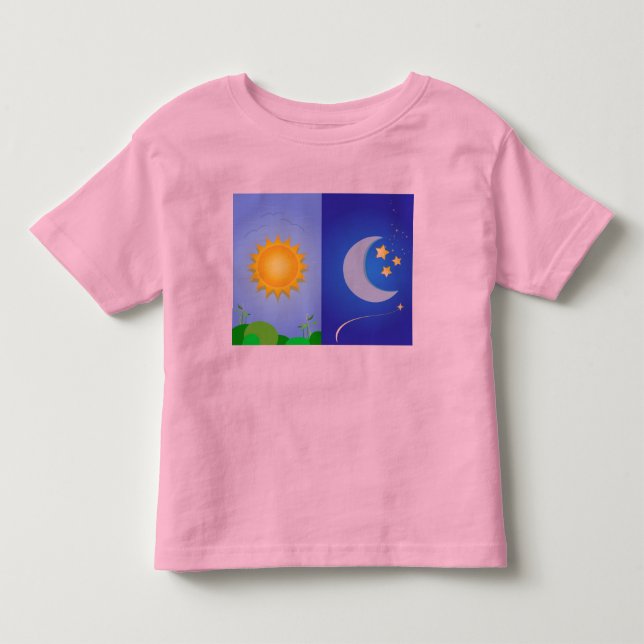 T-shirt Pour Les Tous Petits le soleil et lune (Devant)
