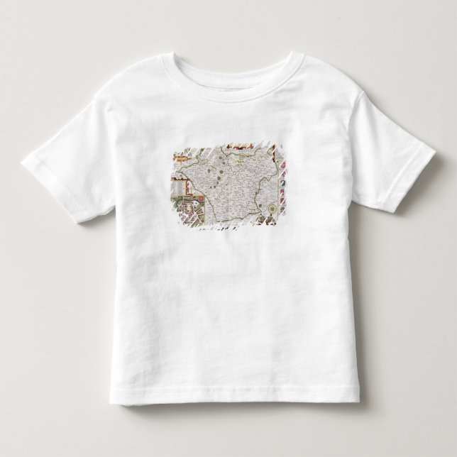 T-shirt Pour Les Tous Petits Leicester, gravé par Jodocus Hondius (Devant)