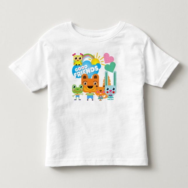 T-shirt Pour Les Tous Petits Les animaux bons amis (Devant)