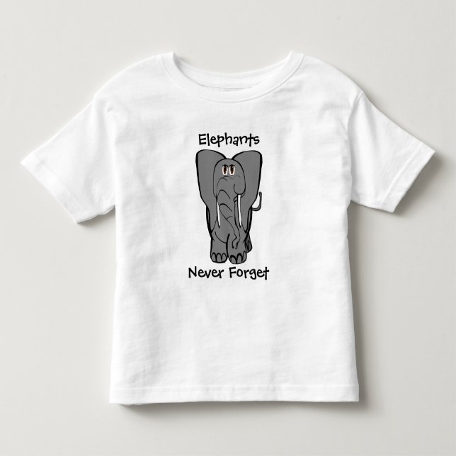 T-shirt Pour Les Tous Petits Les éléphants n'oublient jamais - Customisés (Devant)