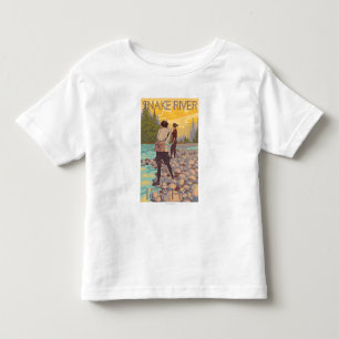 T-shirt Pour Les Tous Petits Les femmes pilotent la pêche - la rivière Snake,