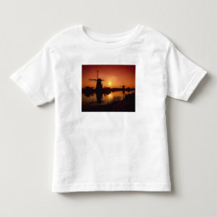 T-shirt Pour Les Tous Petits Les moulins à vent au coucher du soleil, Kinderdi