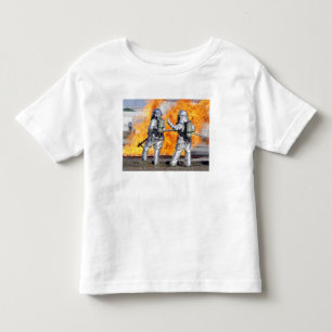 T-shirt Pour Les Tous Petits Les pompiers combattent un incendie simulé