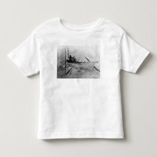 T-shirt Pour Les Tous Petits L'Esquimau dans le bateau fait avec des peaux a