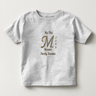 T-shirt Pour Les Tous Petits Lettre d'or de la première famille M Monogramme