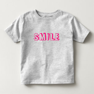 T-shirt Pour Les Tous Petits Lettres fuchsia "Smile" rose chaud
