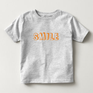 T-shirt Pour Les Tous Petits Lettres orange "Smile" gris