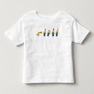 T-shirt Pour Les Tous Petits LGBT Parties scintillant Rainbow ASL Fière
