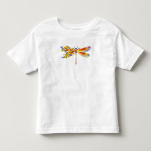 T-shirt Pour Les Tous Petits libellule de fleurs jaunes