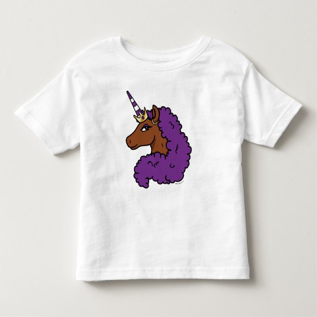 T-shirt Pour Les Tous Petits Licorne Afro Violet (Devant)