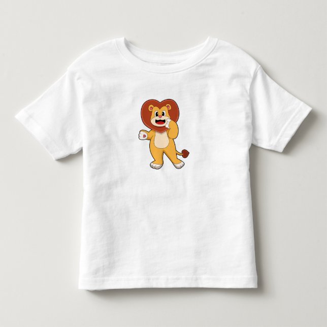 T-shirt Pour Les Tous Petits Lion avec coeur (Devant)