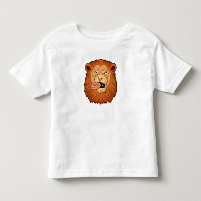 T-shirt Pour Les Tous Petits Lion avec Donut (Devant)