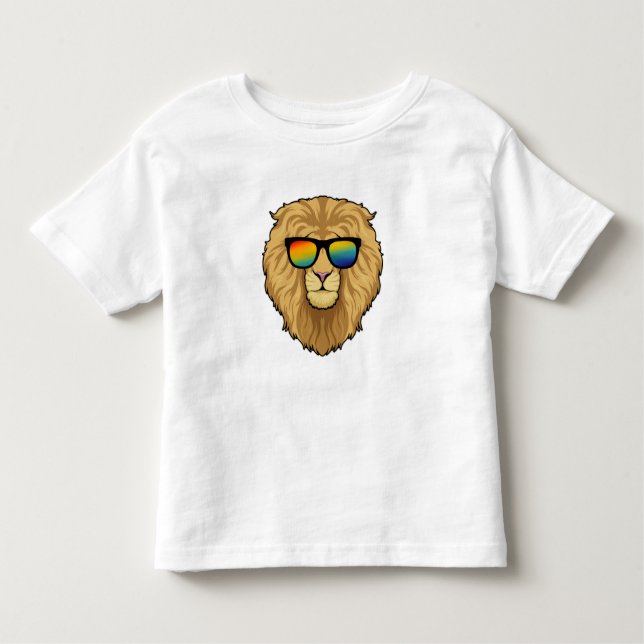 T-shirt Pour Les Tous Petits Lion avec lunettes de soleil (Devant)