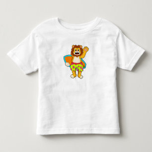 T-shirt Pour Les Tous Petits Lion comme surfer avec Surfer