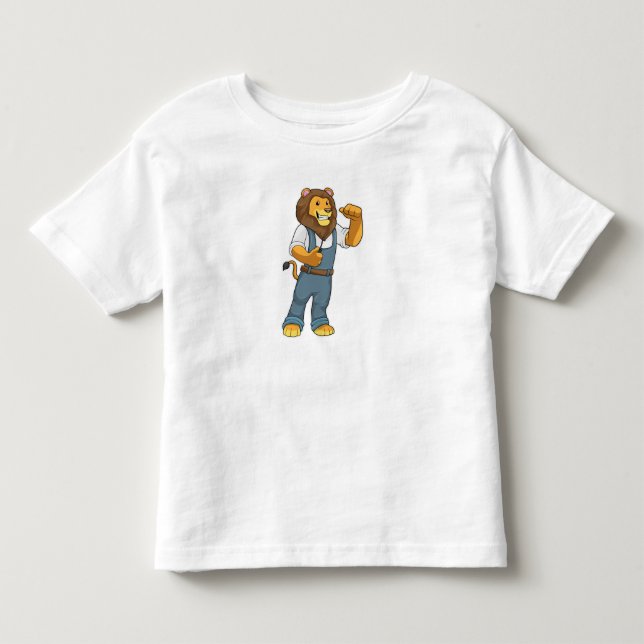 T-shirt Pour Les Tous Petits Lion comme tournevis de Handyman (Devant)