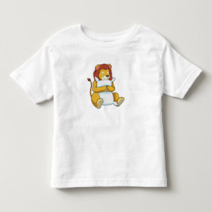 T-shirt Pour Les Tous Petits Lion dormant avec Coussin
