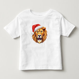T-shirt Pour Les Tous Petits Lion en colère face Safari Père Noël Costume de No